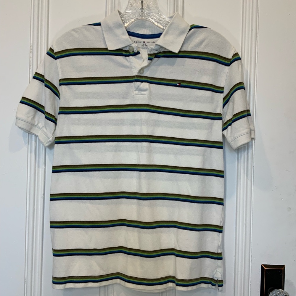 Tommy Hilfiger Classic Green and White Polo